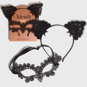 Black Cat Lace Headband & Mask